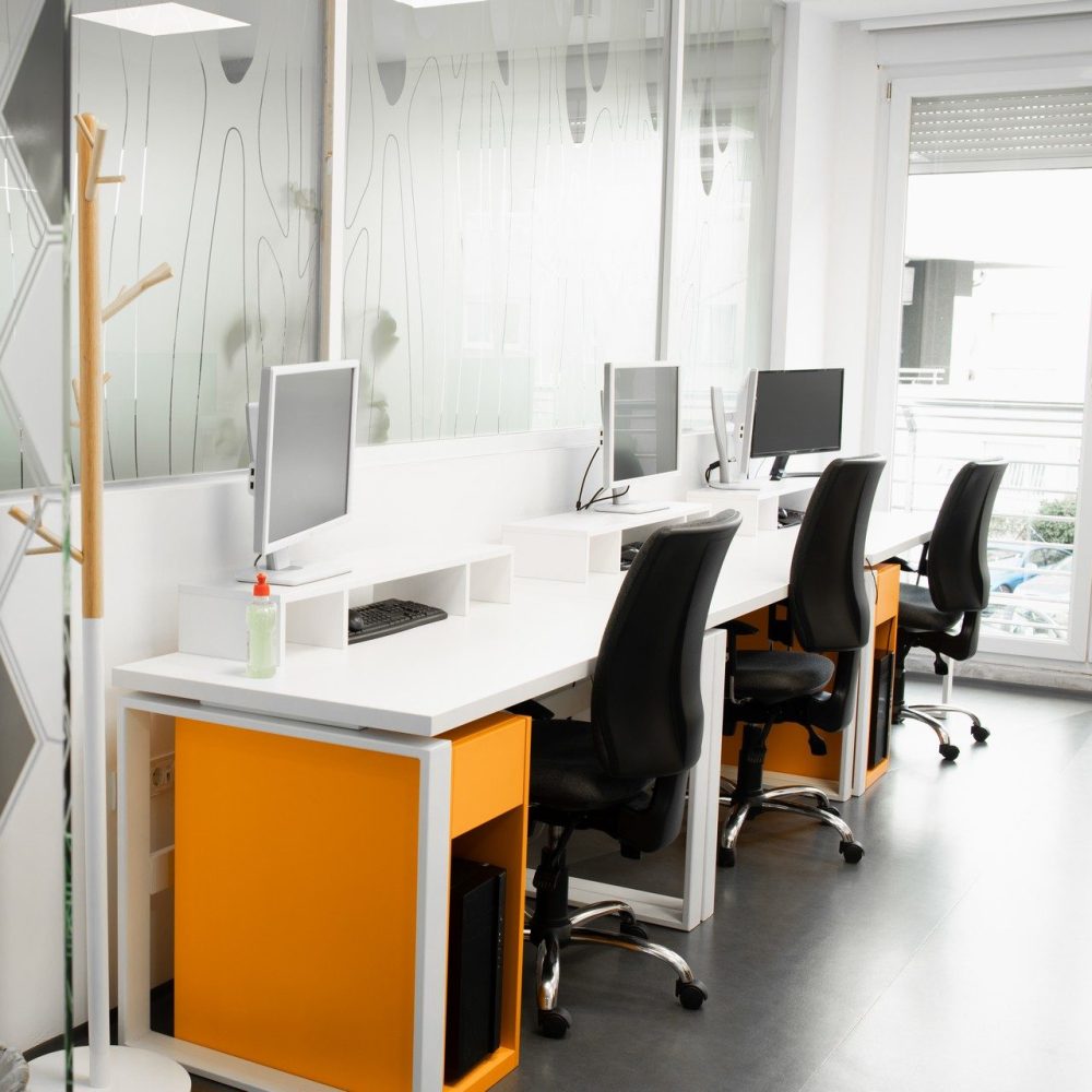Workspace of a small professional company team